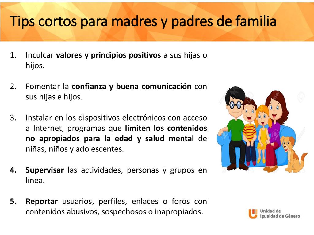 Tips cortos para madres y padres de familia