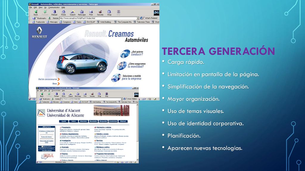 tercerA GENERACIÓN Carga rápido. Limitación en pantalla de la página.