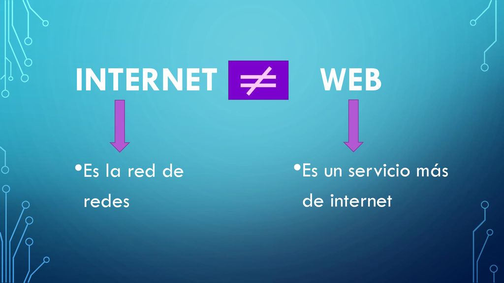 INTERNET WEB Es la red de redes Es un servicio más de internet