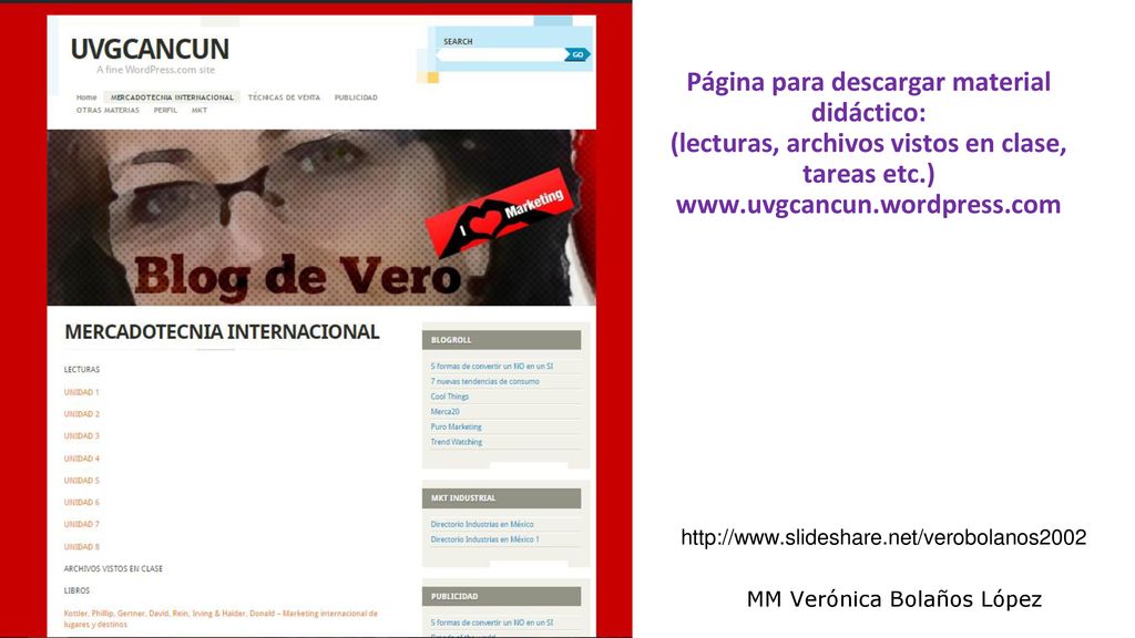 Página para descargar material didáctico: (lecturas, archivos vistos en clase, tareas etc.)