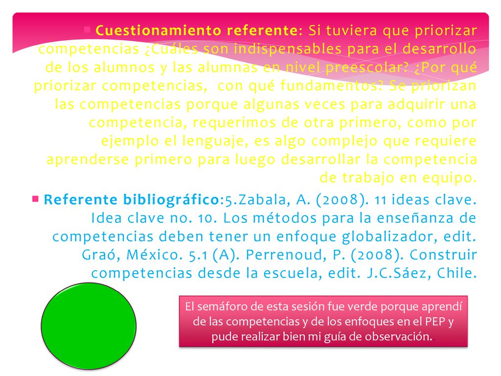 Cuestionamiento referente: Si tuviera que priorizar competencias ¿Cuáles son indispensables para el desarrollo de los alumnos y las alumnas en nivel preescolar ¿Por qué priorizar competencias, con qué fundamentos Se priorizan las competencias porque algunas veces para adquirir una competencia, requerimos de otra primero, como por ejemplo el lenguaje, es algo complejo que requiere aprenderse primero para luego desarrollar la competencia de trabajo en equipo.
