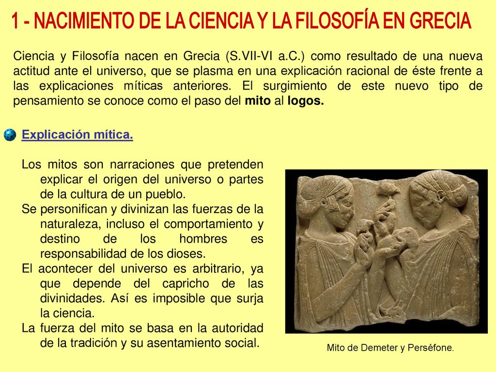 1 - NACIMIENTO DE LA CIENCIA Y LA FILOSOFÍA EN GRECIA