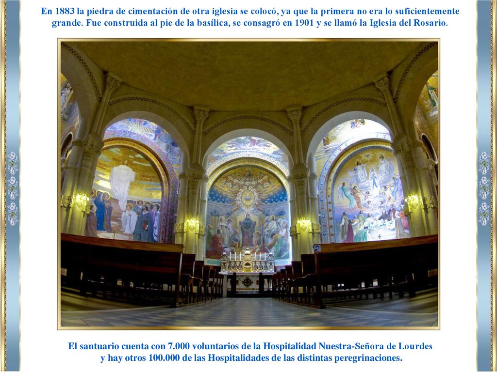 En 1883 la piedra de cimentación de otra iglesia se colocó, ya que la primera no era lo suficientemente grande. Fue construida al pie de la basílica, se consagró en 1901 y se llamó la Iglesia del Rosario.