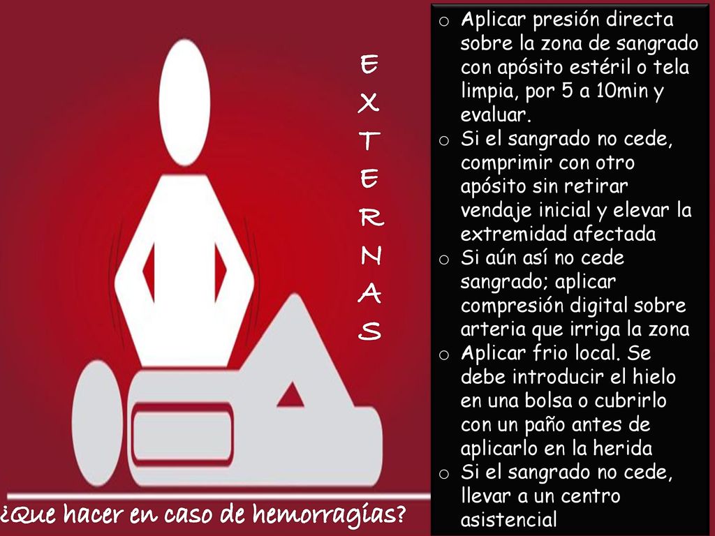E X T R N A S ¿Que hacer en caso de hemorragias
