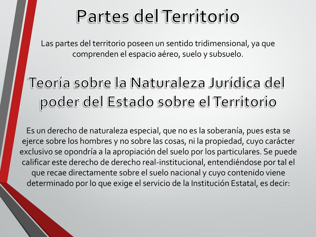 Partes del Territorio Teoría sobre la Naturaleza Jurídica del