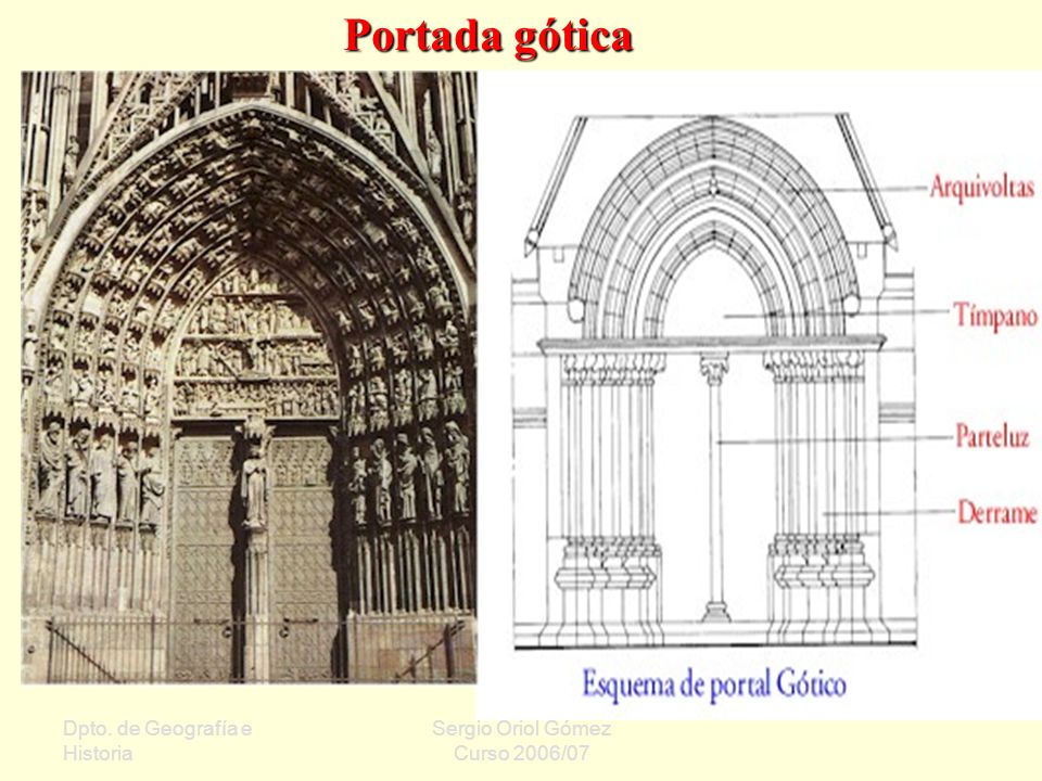 Portada gótica Dpto. de Geografía e Historia Sergio Oriol Gómez