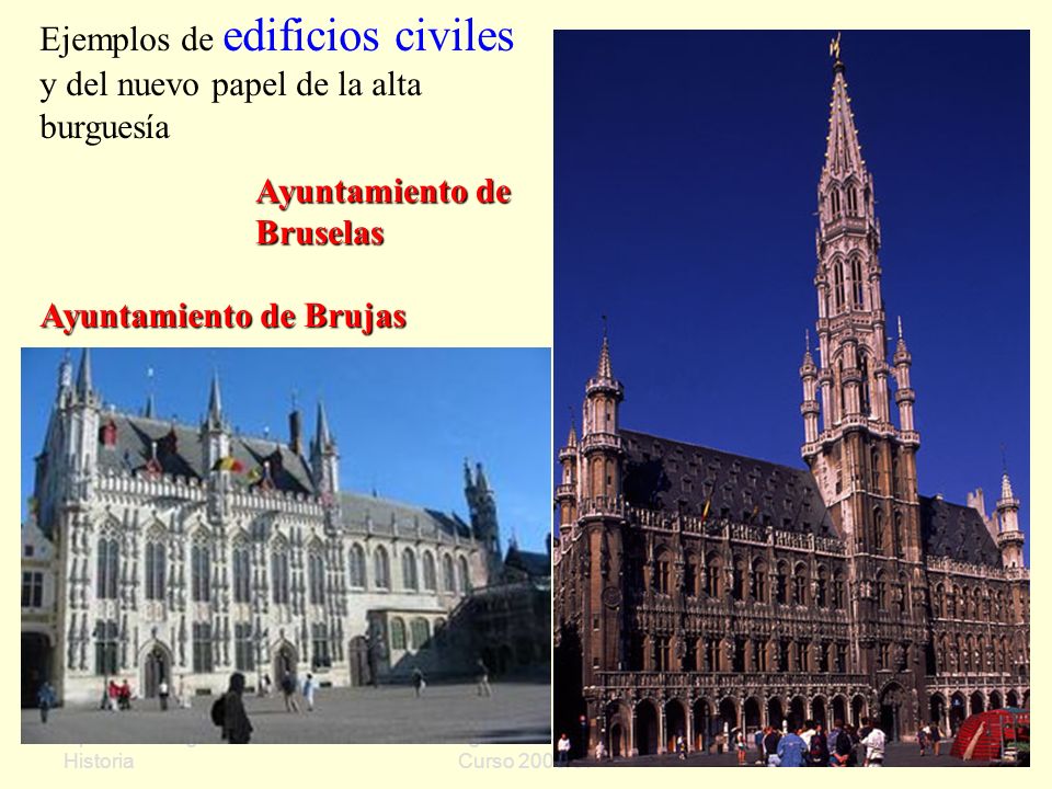 Ejemplos de edificios civiles y del nuevo papel de la alta burguesía