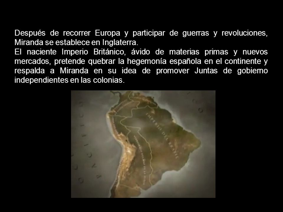 Después de recorrer Europa y participar de guerras y revoluciones, Miranda se establece en Inglaterra.