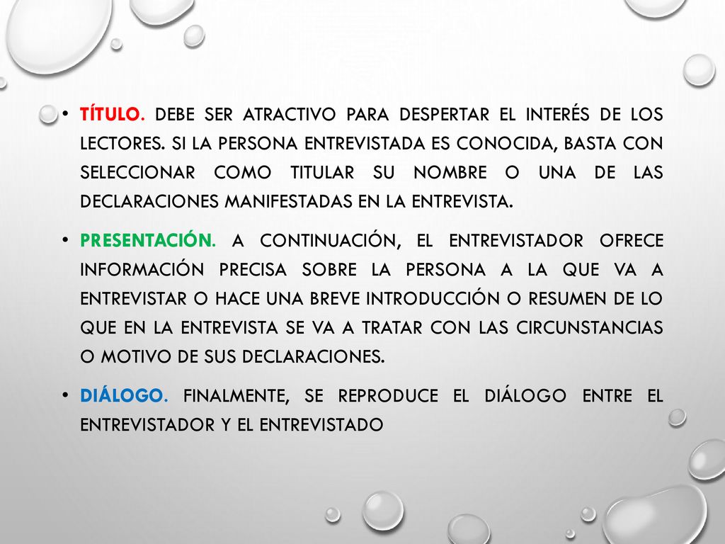 Título. Debe ser atractivo para despertar el interés de los lectores