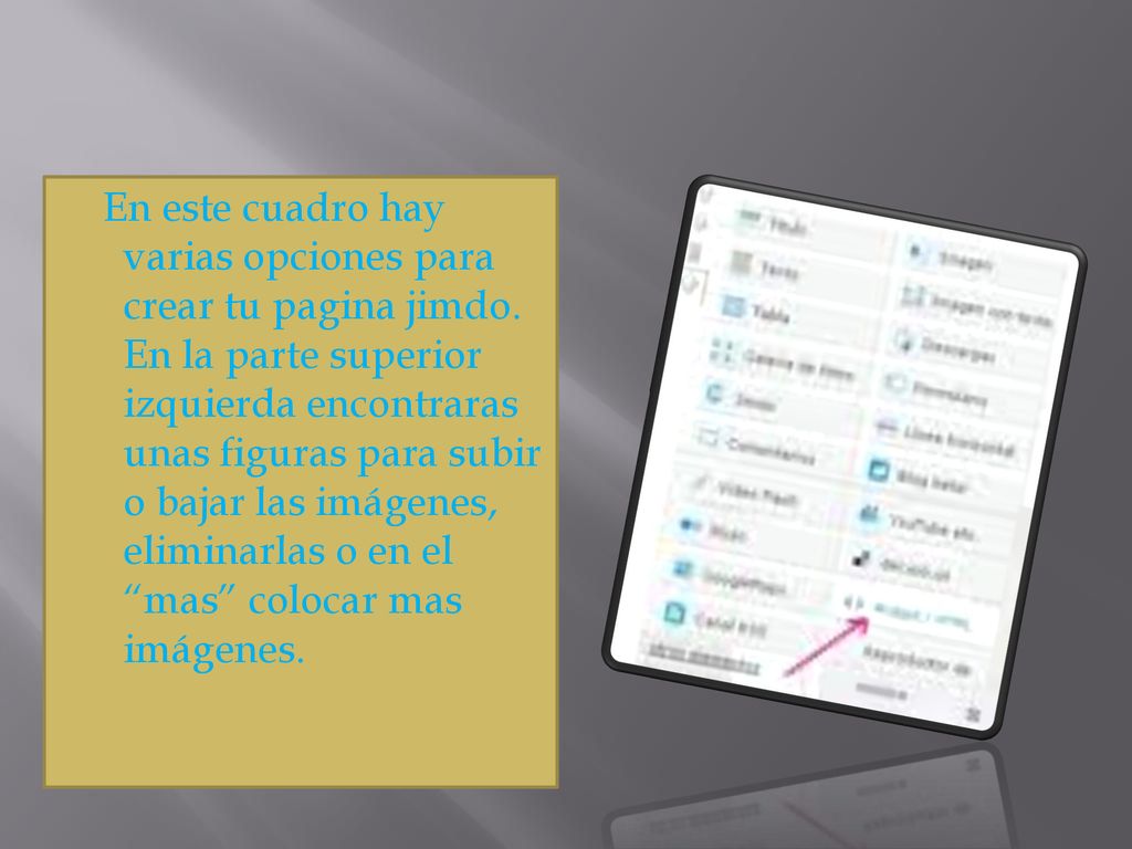 En este cuadro hay varias opciones para crear tu pagina jimdo