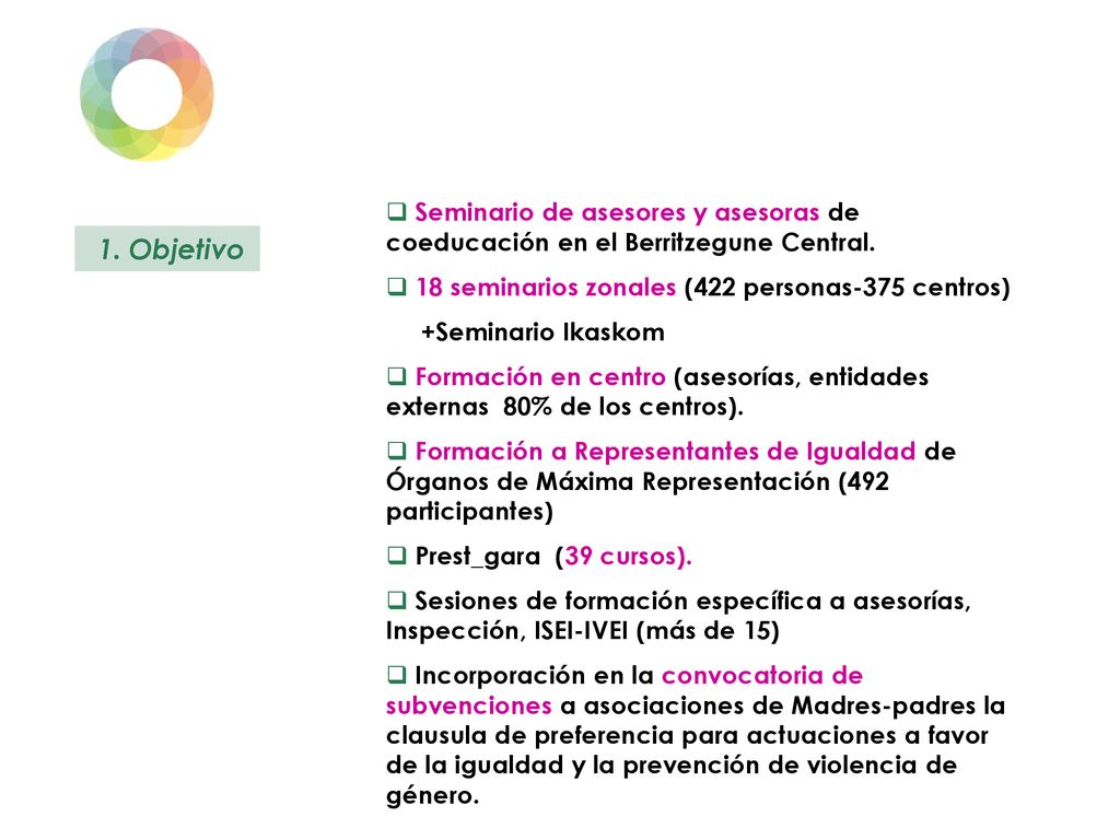 Seminario de asesores y asesoras de coeducación en el Berritzegune Central.