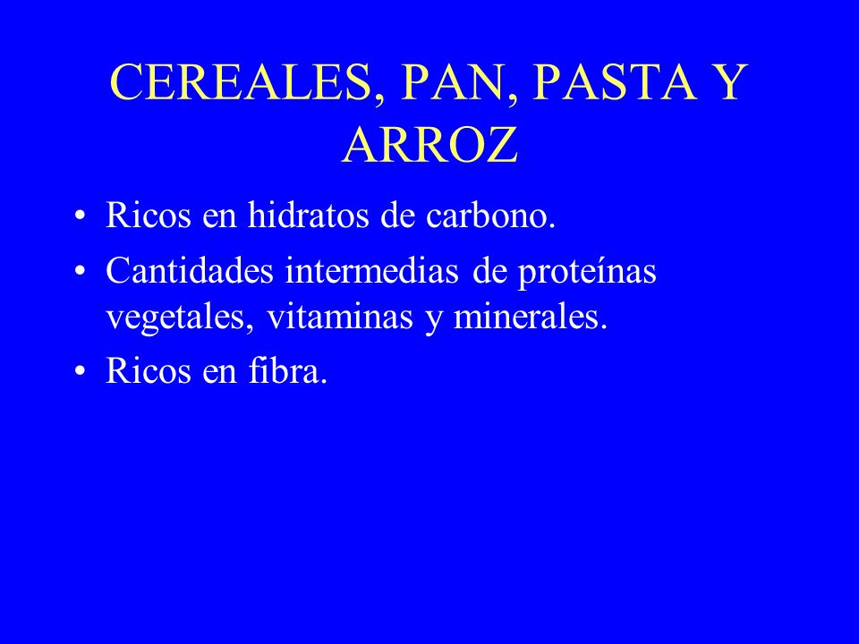 CEREALES, PAN, PASTA Y ARROZ