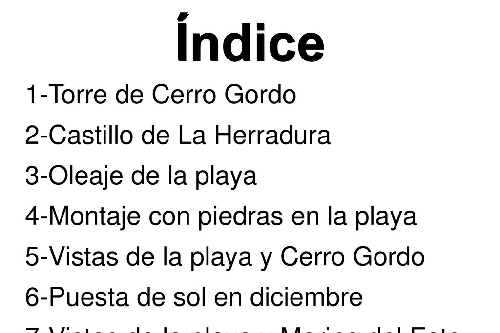 Índice 1-Torre de Cerro Gordo 2-Castillo de La Herradura
