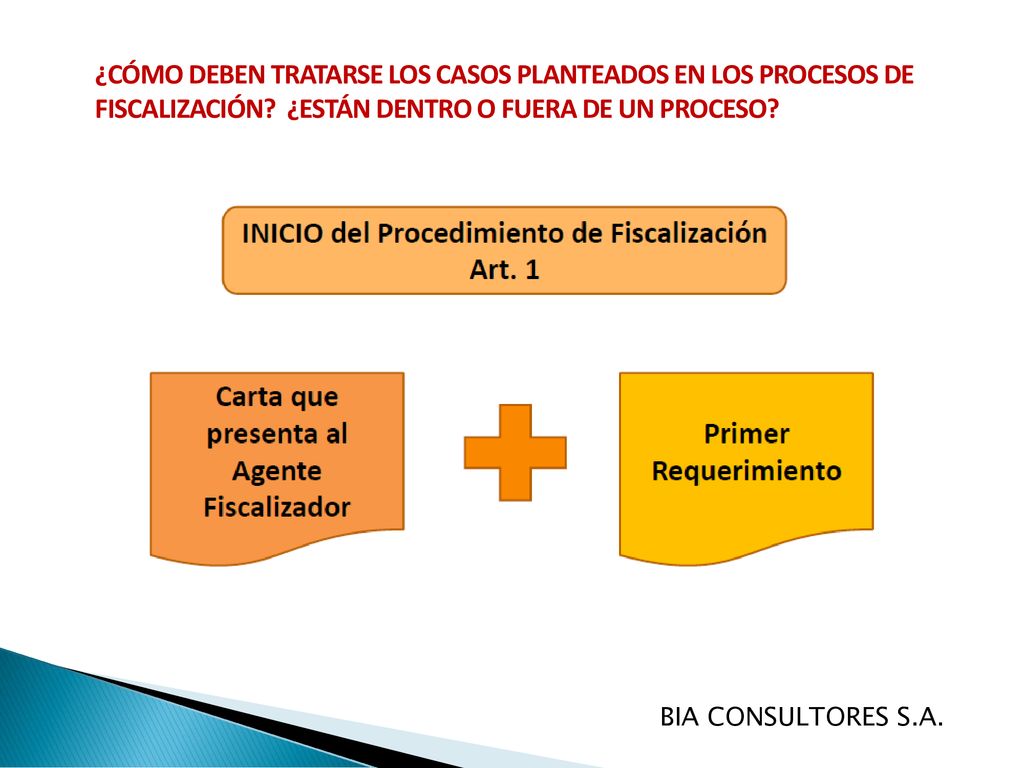 ¿CÓMO DEBEN TRATARSE LOS CASOS PLANTEADOS EN LOS PROCESOS DE FISCALIZACIÓN ¿ESTÁN DENTRO O FUERA DE UN PROCESO