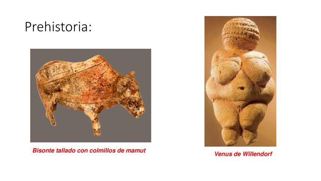 Prehistoria: Bisonte tallado con colmillos de mamut