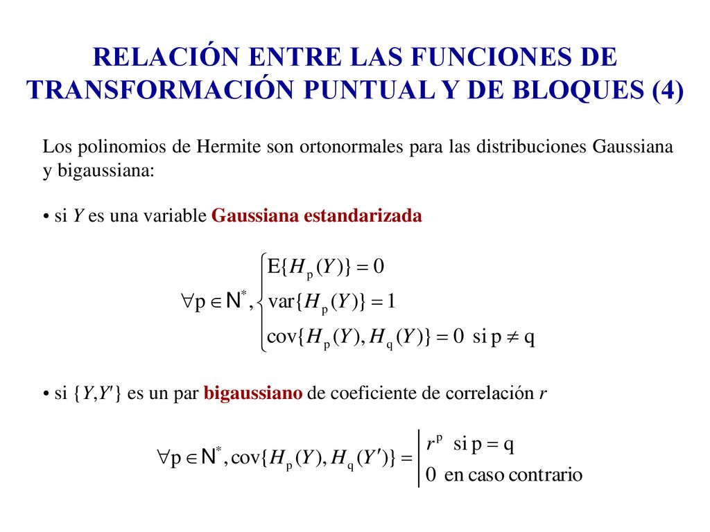 RELACIÓN ENTRE LAS FUNCIONES DE TRANSFORMACIÓN PUNTUAL Y DE BLOQUES (4)