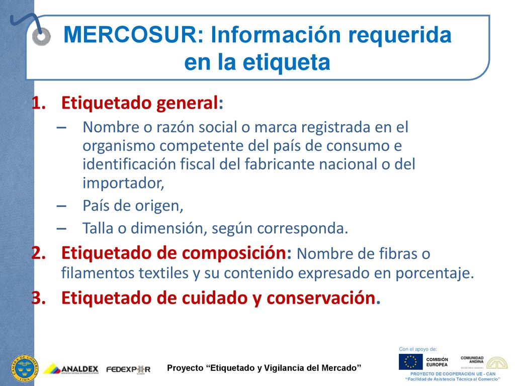 MERCOSUR: Información requerida en la etiqueta