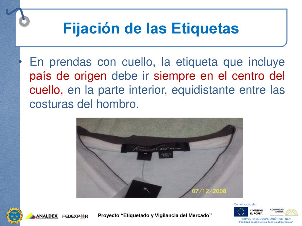 Fijación de las Etiquetas