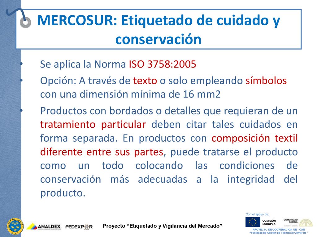 MERCOSUR: Etiquetado de cuidado y conservación