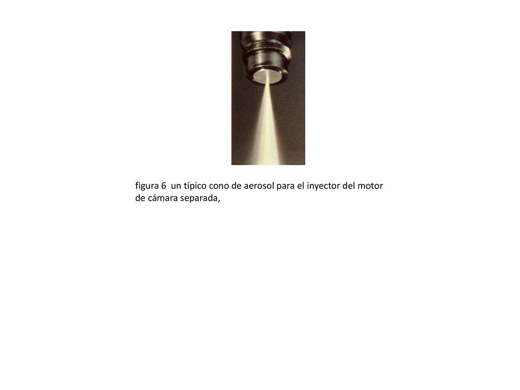 figura 6 un típico cono de aerosol para el inyector del motor de cámara separada,