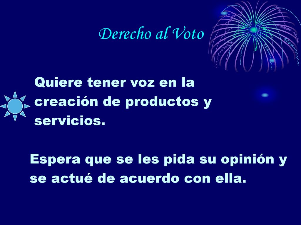 Derecho al Voto Quiere tener voz en la creación de productos y