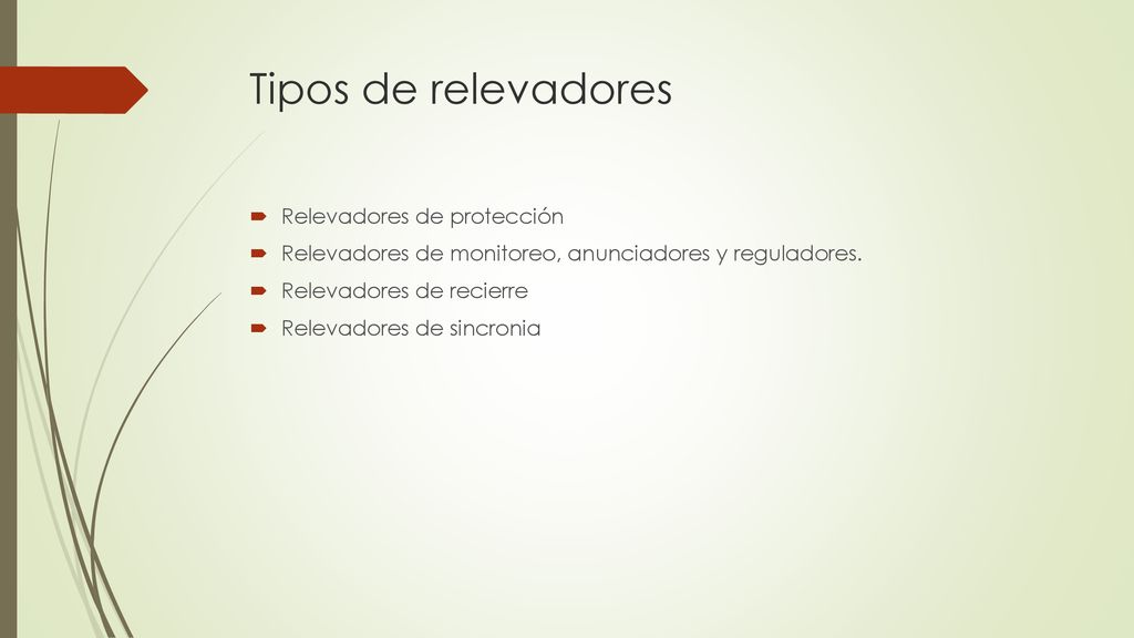 Tipos de relevadores Relevadores de protección
