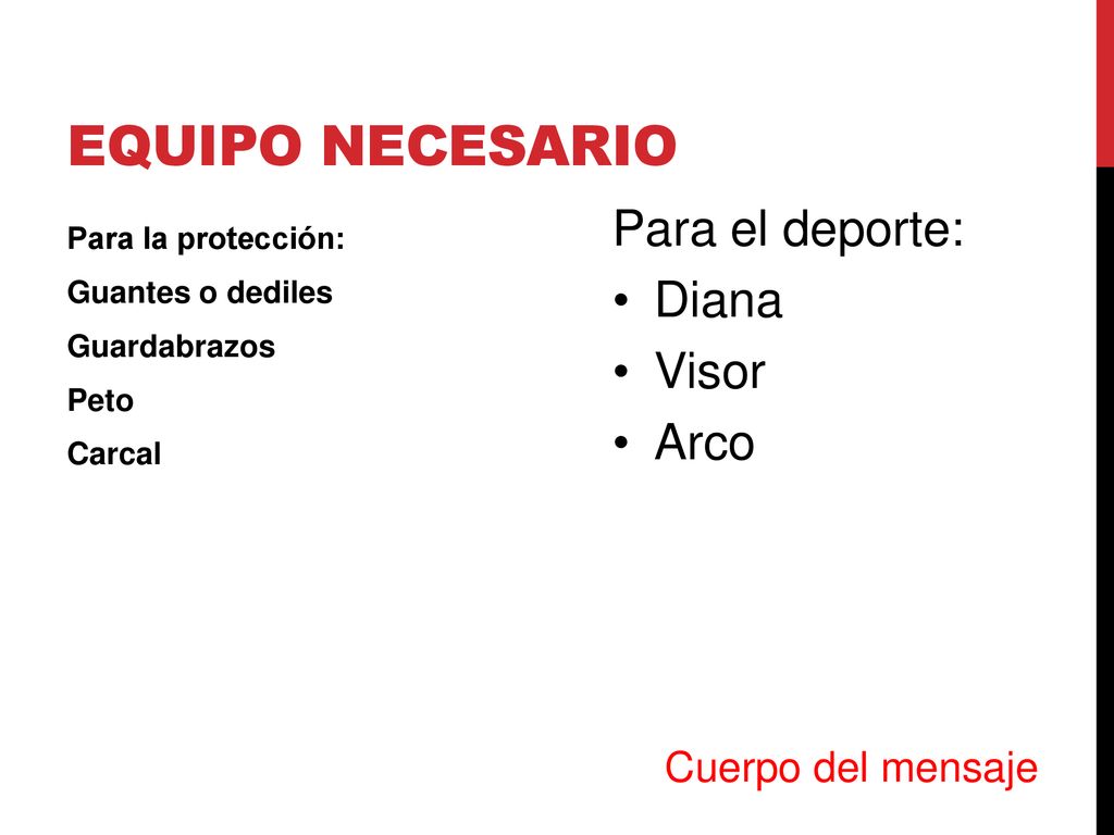Equipo necesario Para el deporte: Diana Visor Arco Cuerpo del mensaje