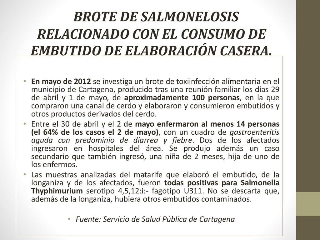 Fuente: Servicio de Salud Pública de Cartagena