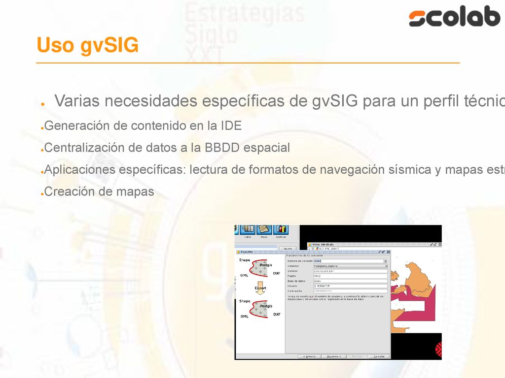 Uso gvSIG Varias necesidades específicas de gvSIG para un perfil técnico especializado. Generación de contenido en la IDE.