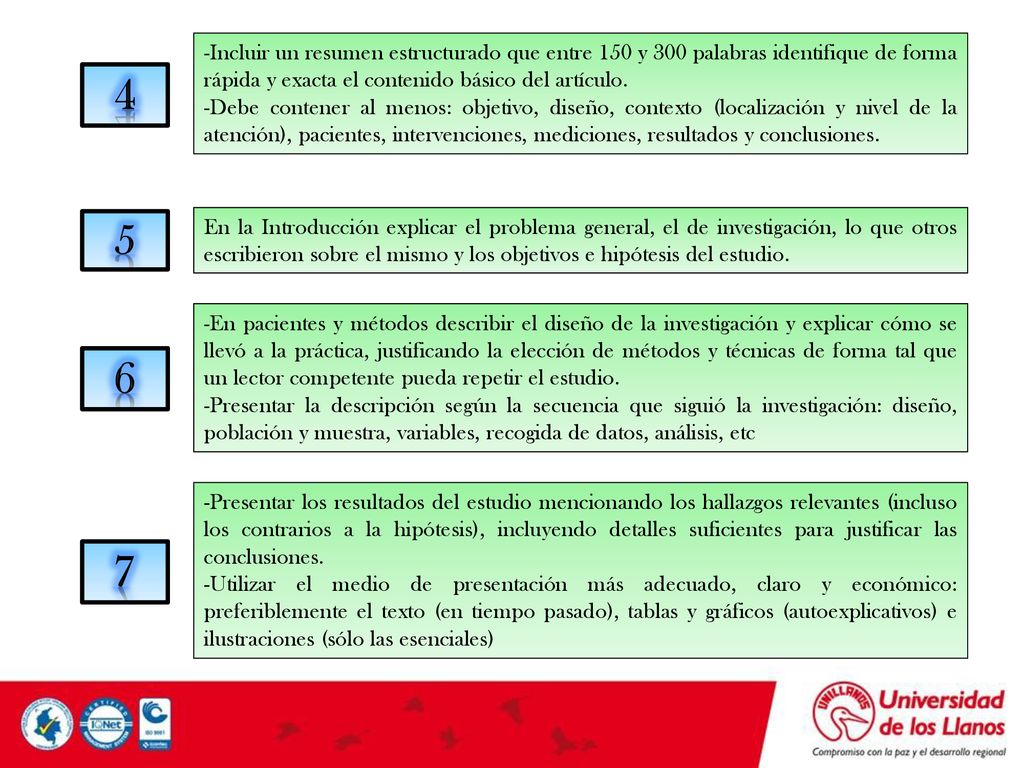 -Incluir un resumen estructurado que entre 150 y 300 palabras identifique de forma rápida y exacta el contenido básico del artículo.