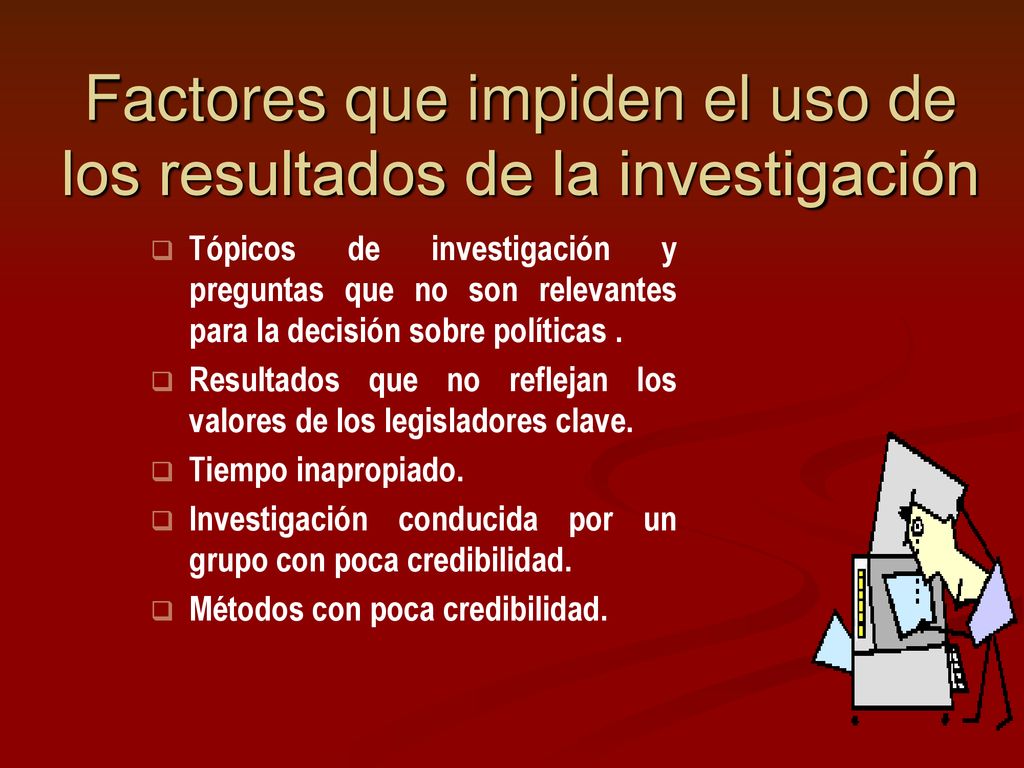 Factores que impiden el uso de los resultados de la investigación
