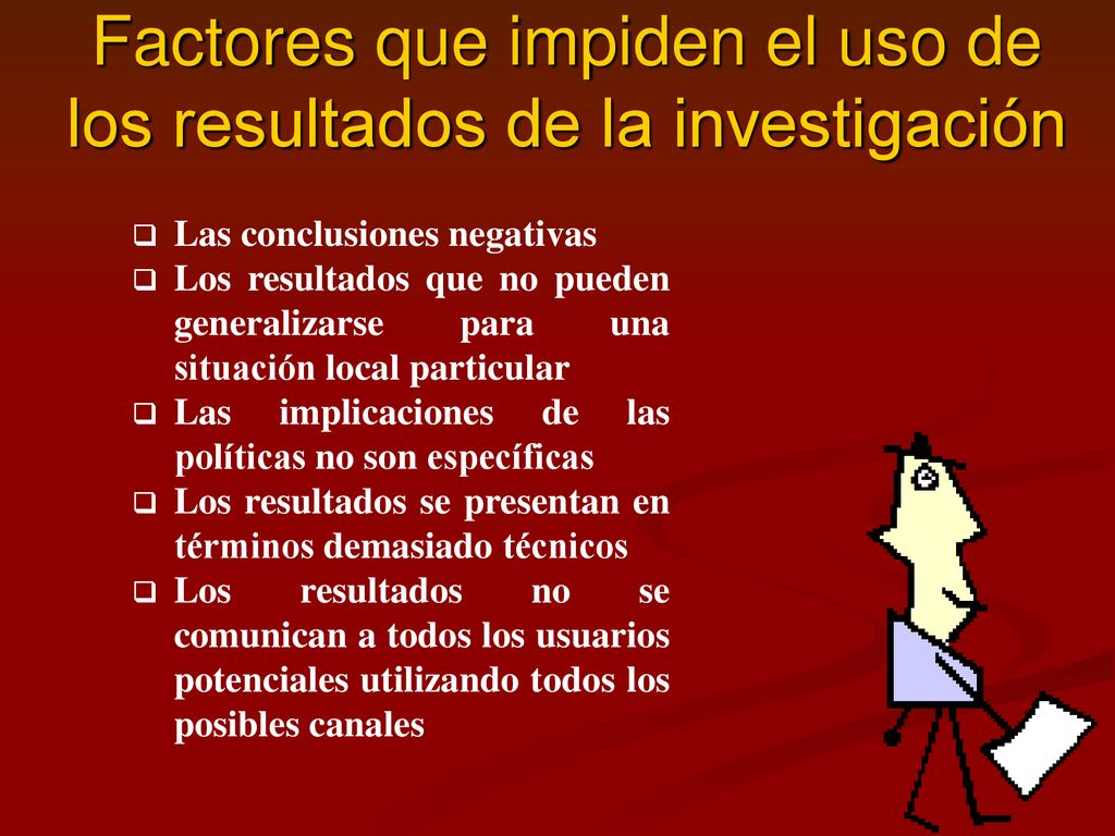Factores que impiden el uso de los resultados de la investigación
