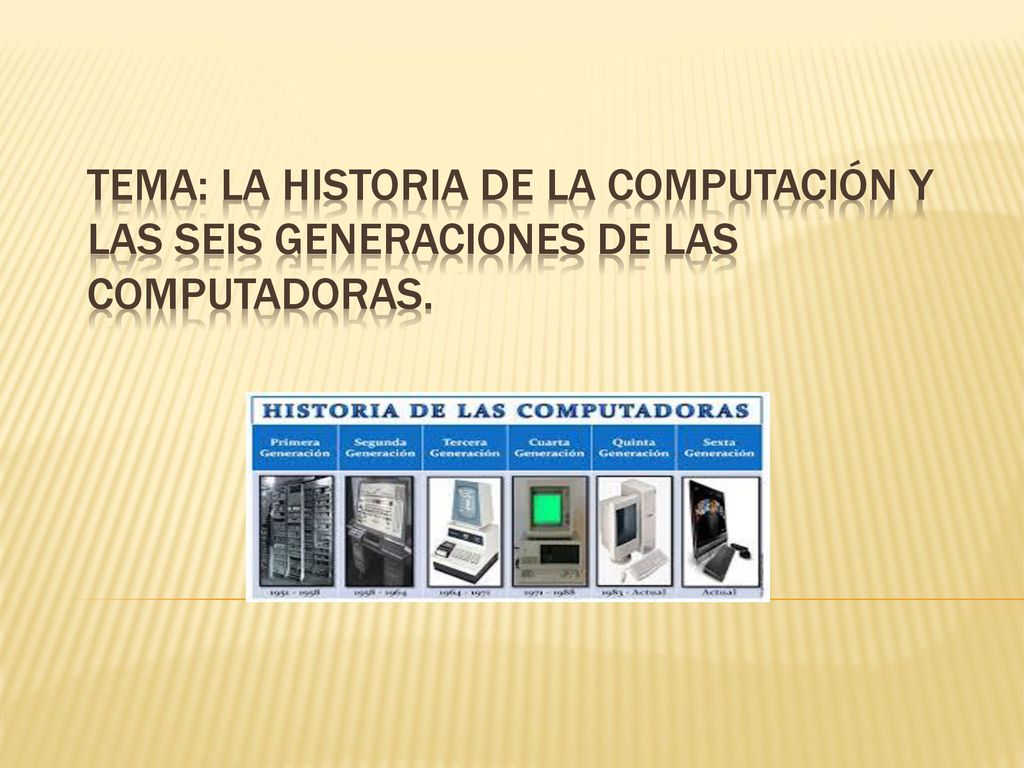 Tema: la historia de la computación y las seis generaciones de las computadoras.