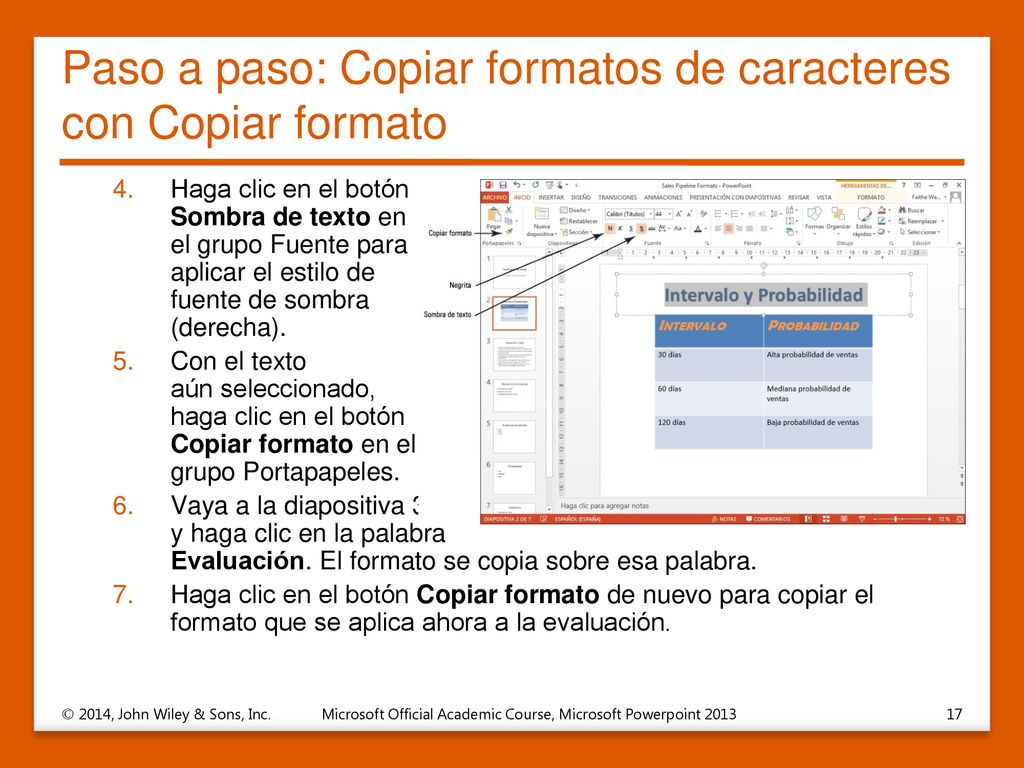 Paso a paso: Copiar formatos de caracteres con Copiar formato