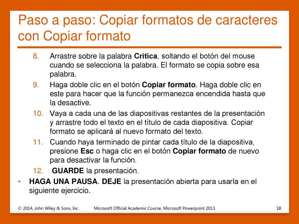 Paso a paso: Copiar formatos de caracteres con Copiar formato