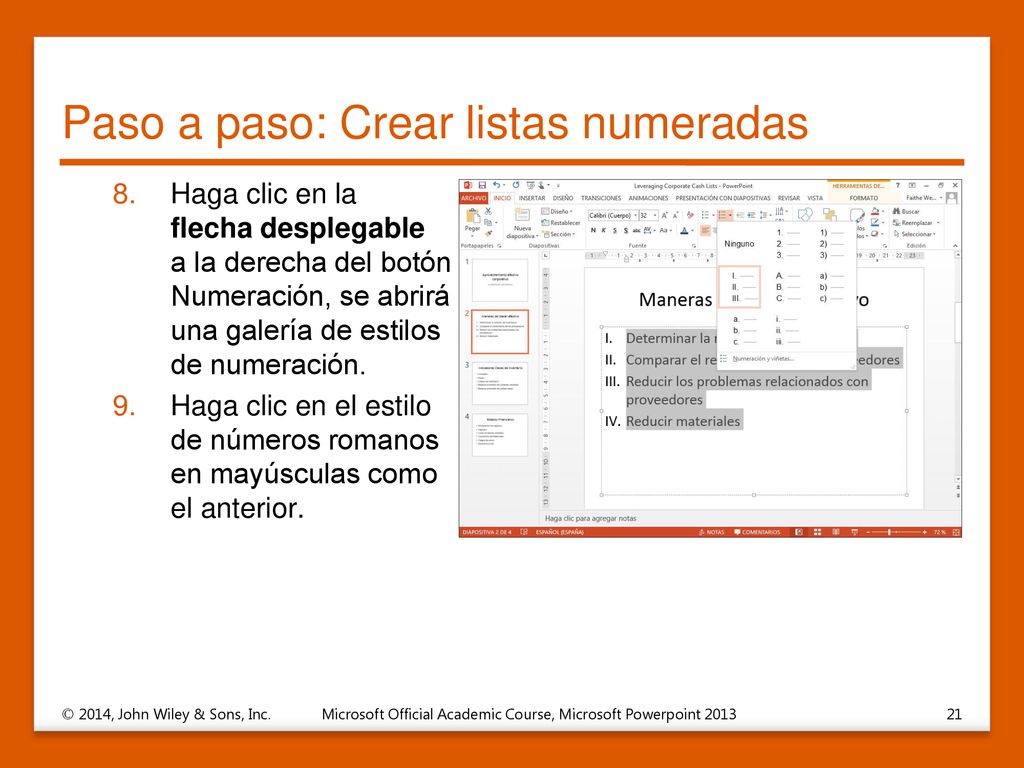 Paso a paso: Crear listas numeradas