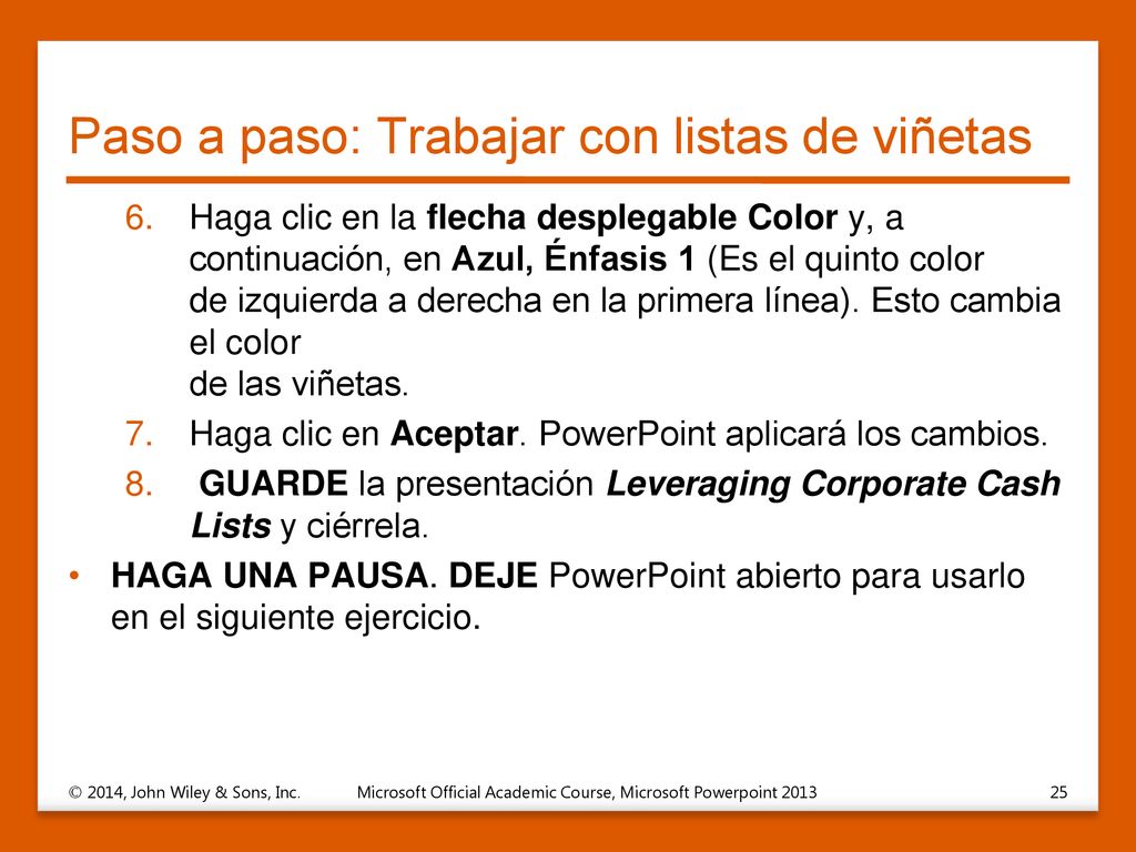 Paso a paso: Trabajar con listas de viñetas