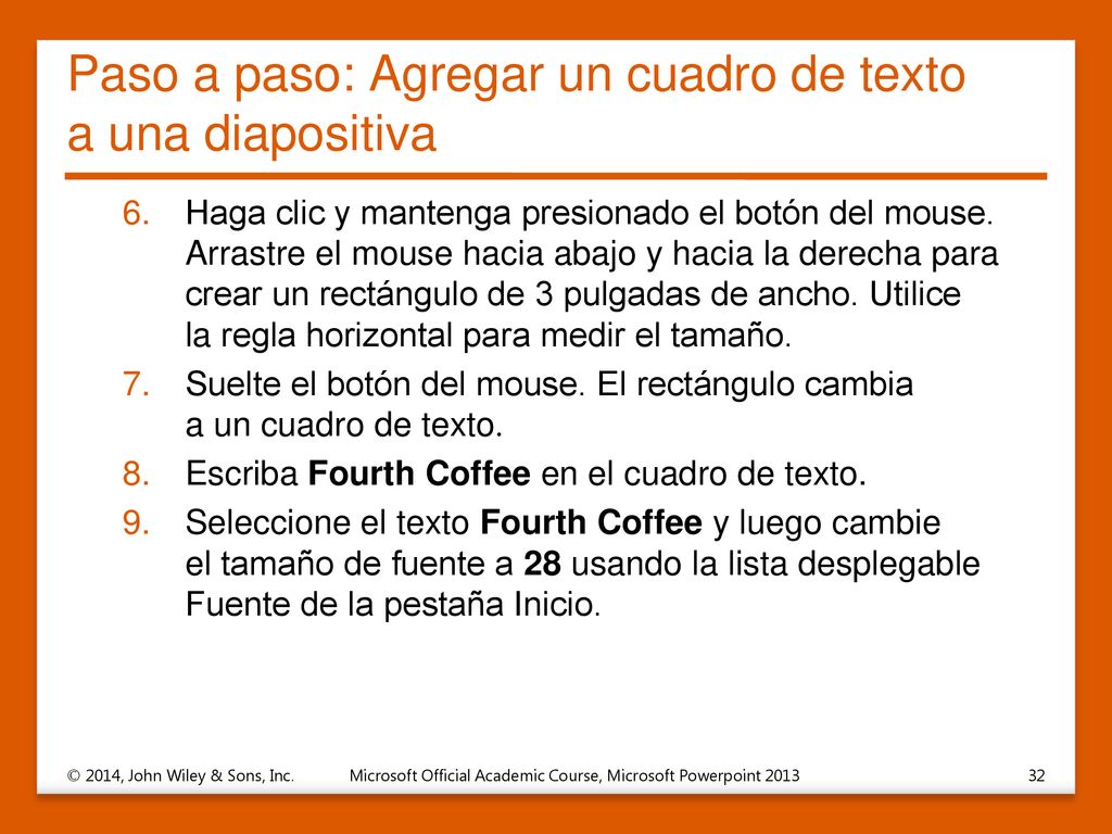 Paso a paso: Agregar un cuadro de texto a una diapositiva