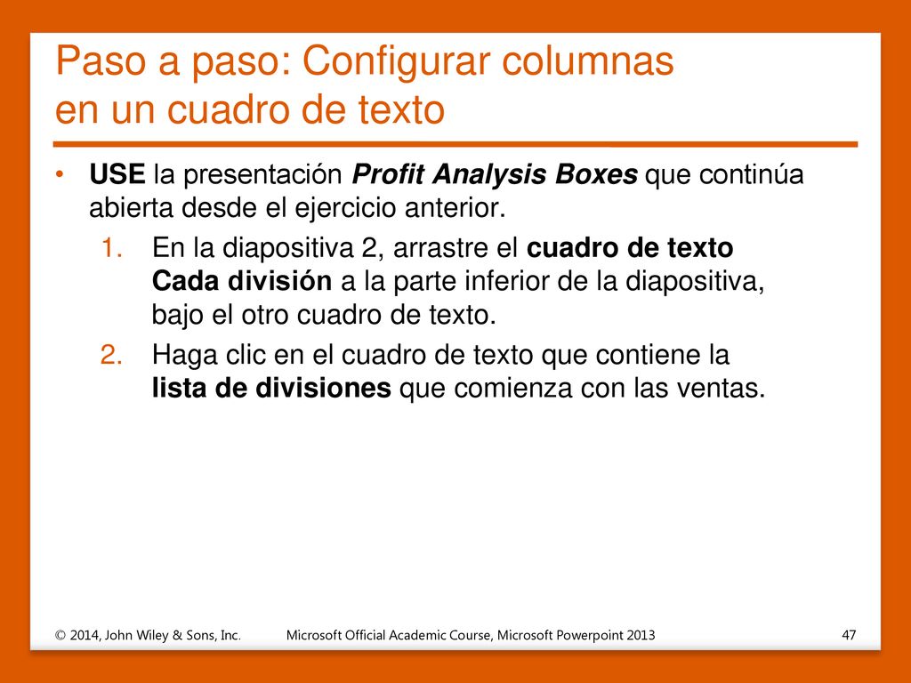 Paso a paso: Configurar columnas en un cuadro de texto