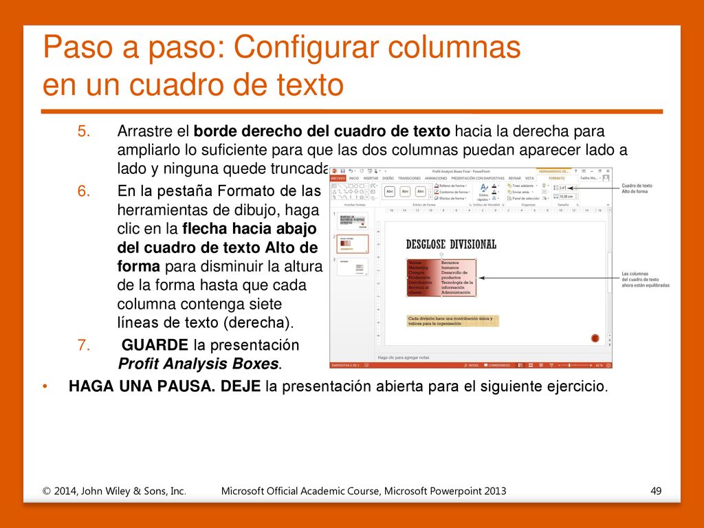 Paso a paso: Configurar columnas en un cuadro de texto