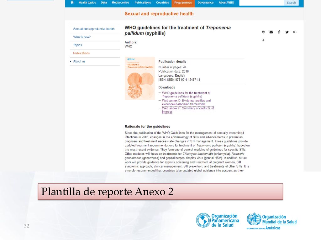 Reporte de guías Plantilla de reporte Anexo 2