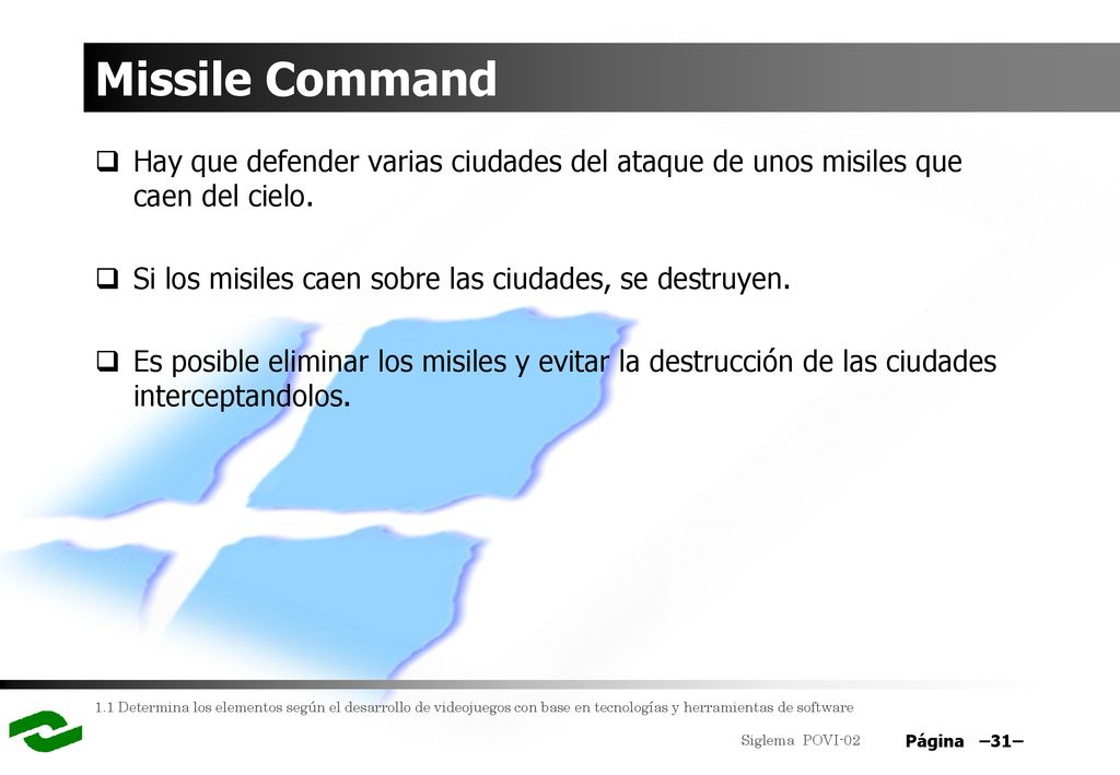 Missile Command Hay que defender varias ciudades del ataque de unos misiles que caen del cielo.