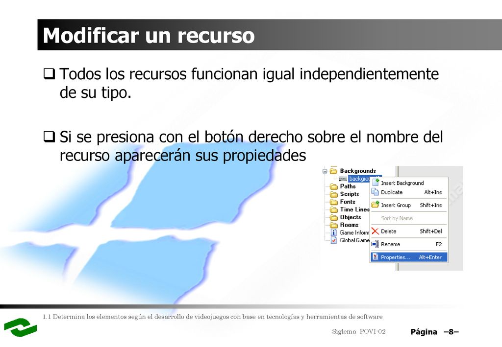 Modificar un recurso Todos los recursos funcionan igual independientemente de su tipo.