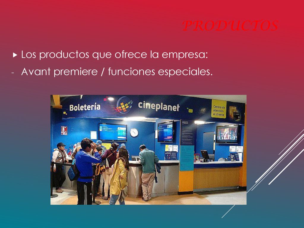 Productos Los productos que ofrece la empresa: