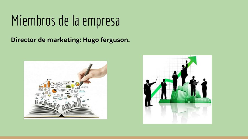 Miembros de la empresa Director de marketing: Hugo ferguson.