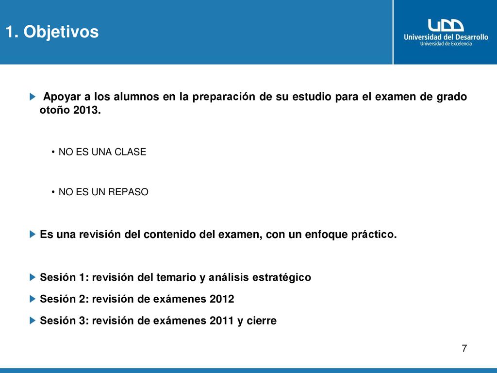 1. Objetivos Apoyar a los alumnos en la preparación de su estudio para el examen de grado otoño