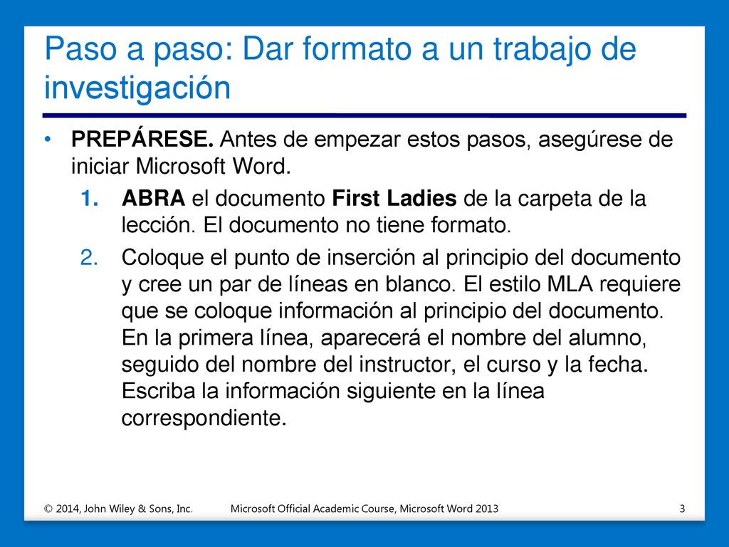 Paso a paso: Dar formato a un trabajo de investigación