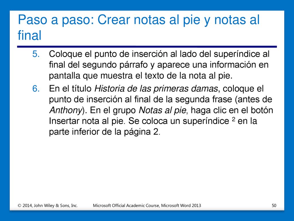 Paso a paso: Crear notas al pie y notas al final