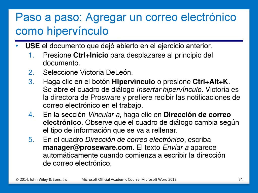 Paso a paso: Agregar un correo electrónico como hipervínculo