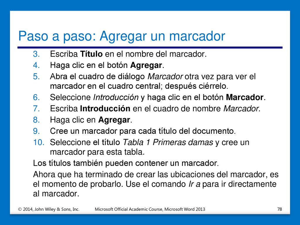 Paso a paso: Agregar un marcador